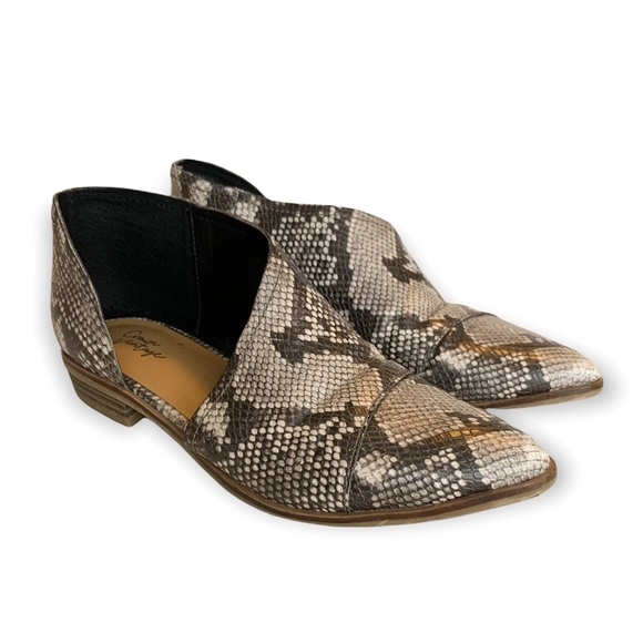 Crown Vintage Shoes - Crown Vintage Shay Boho Snakeskin d'Orsay Ankle Bootie Cutout Shoes